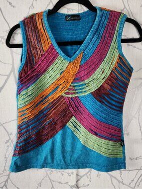 Leopards & Roses Nepal Rainbow Textured Cotton Tank